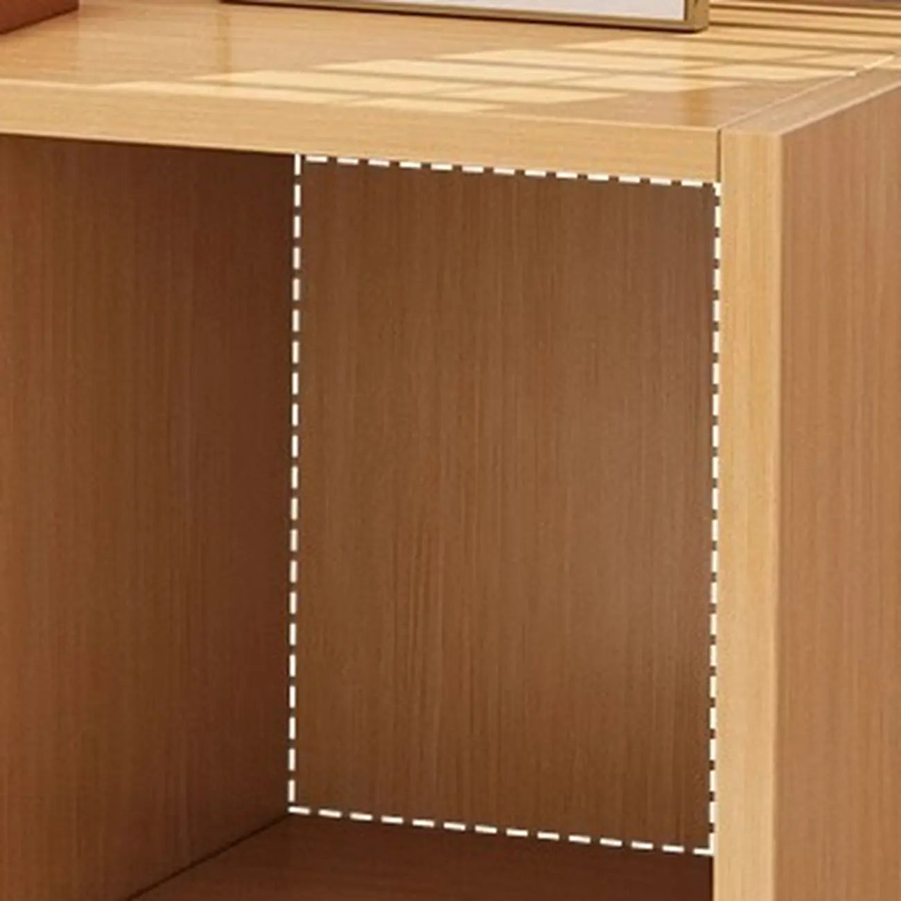 Bibliothèque cubique basse horizontale en bois blanc
