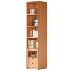 Libreria espositiva a 5 ripiani moderna in legno di ciliegio, altezza 199,9 cm