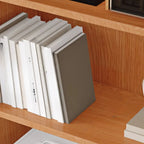 Libreria espositiva a 5 ripiani moderna in legno di ciliegio, altezza 199,9 cm