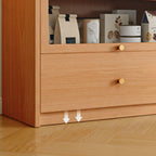 Libreria espositiva a 5 ripiani moderna in legno di ciliegio, altezza 199,9 cm