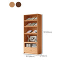 Libreria espositiva a 5 ripiani moderna in legno di ciliegio, altezza 199,9 cm