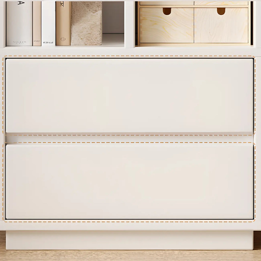 Bibliothèque moderne à trois niveaux en bois blanc avec fond fermé