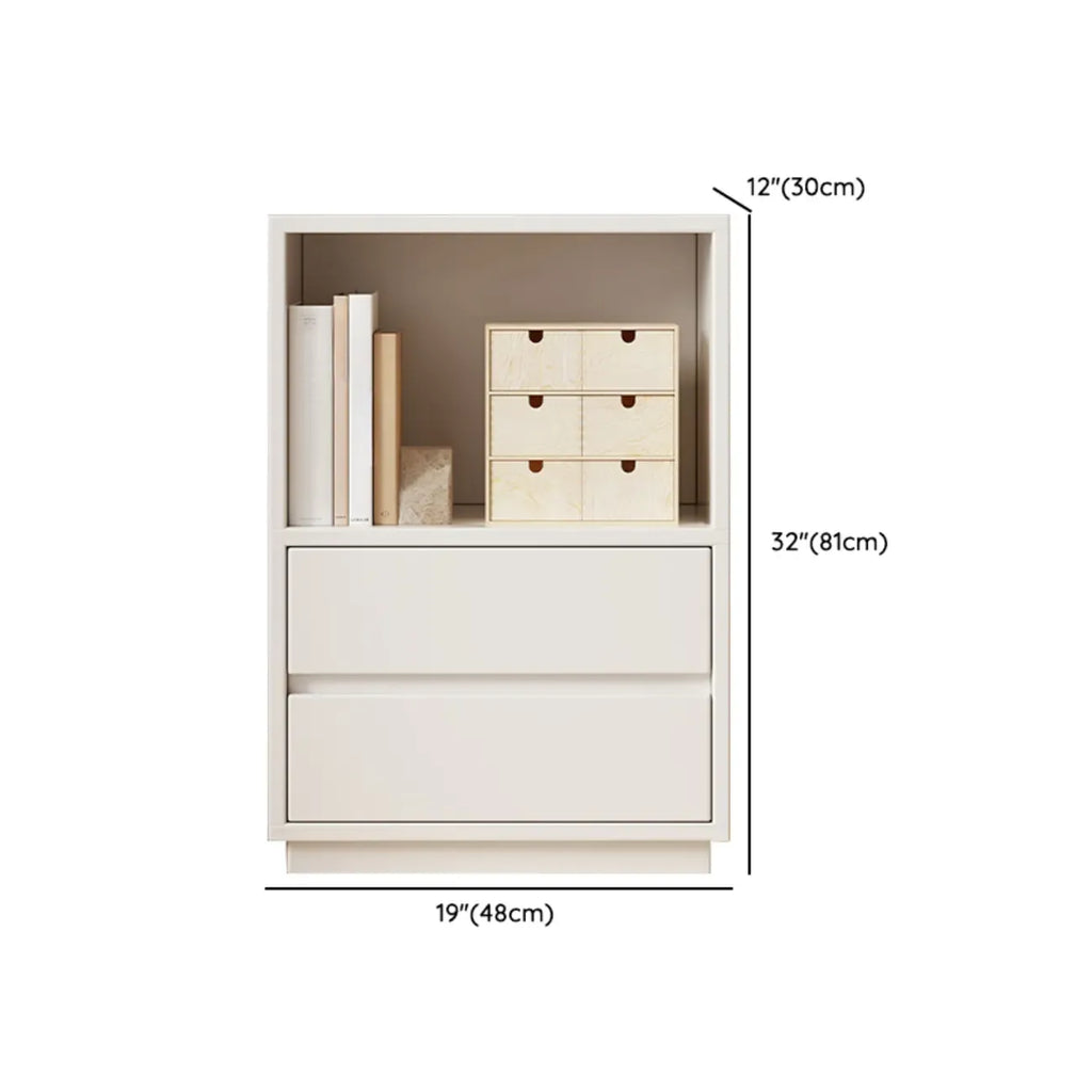 Bibliothèque moderne à trois niveaux en bois blanc avec fond fermé
