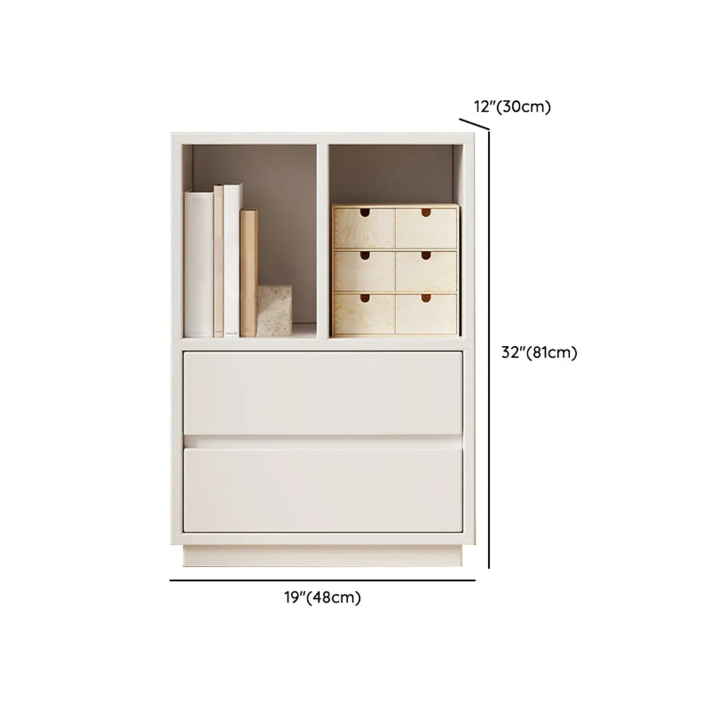 Bibliothèque moderne à trois niveaux en bois blanc avec fond fermé