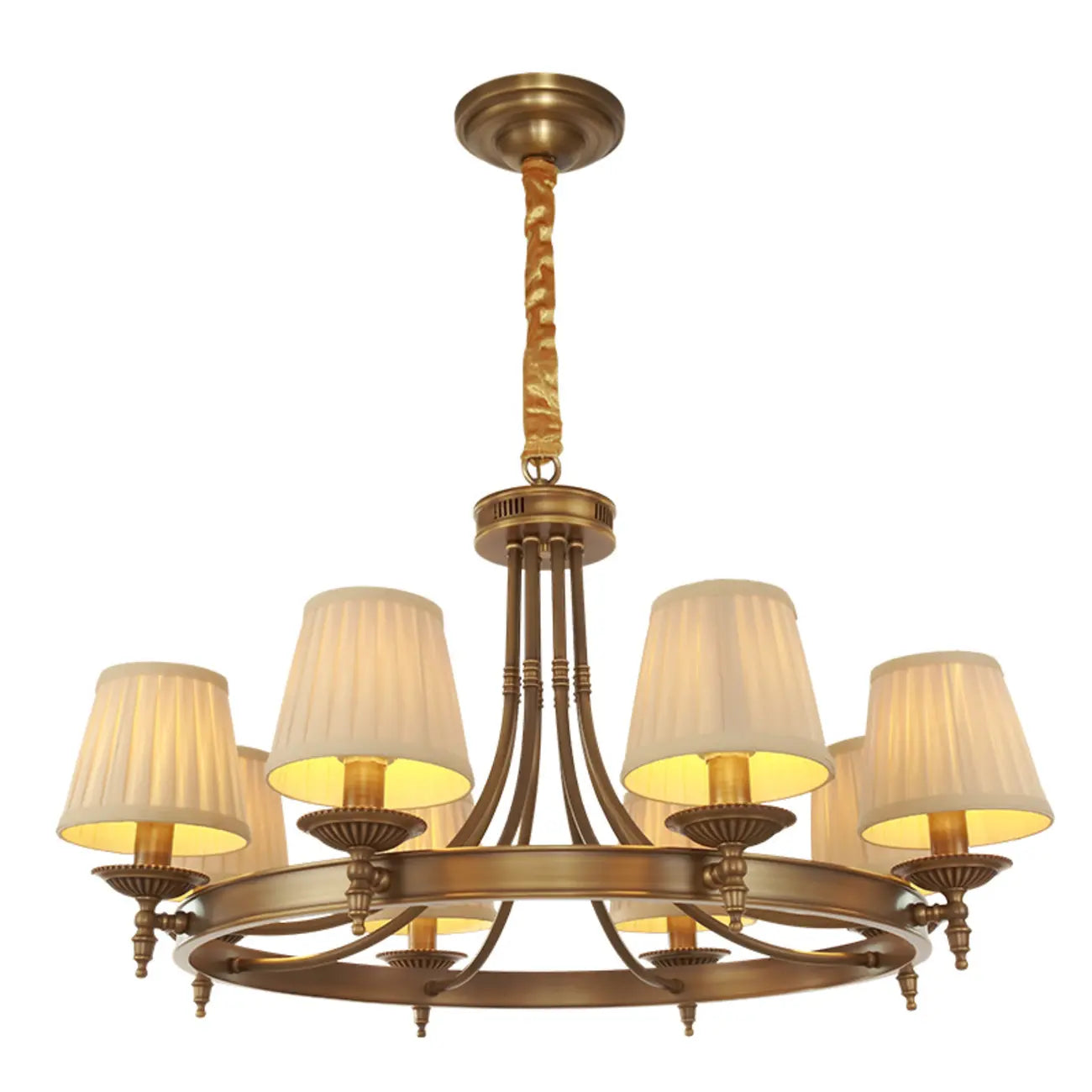 Lustre vintage en métal réglable avec abat-jour
