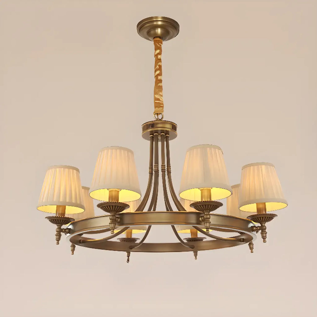 Lustre vintage en métal réglable avec abat-jour