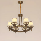 Lustre vintage en métal réglable avec abat-jour