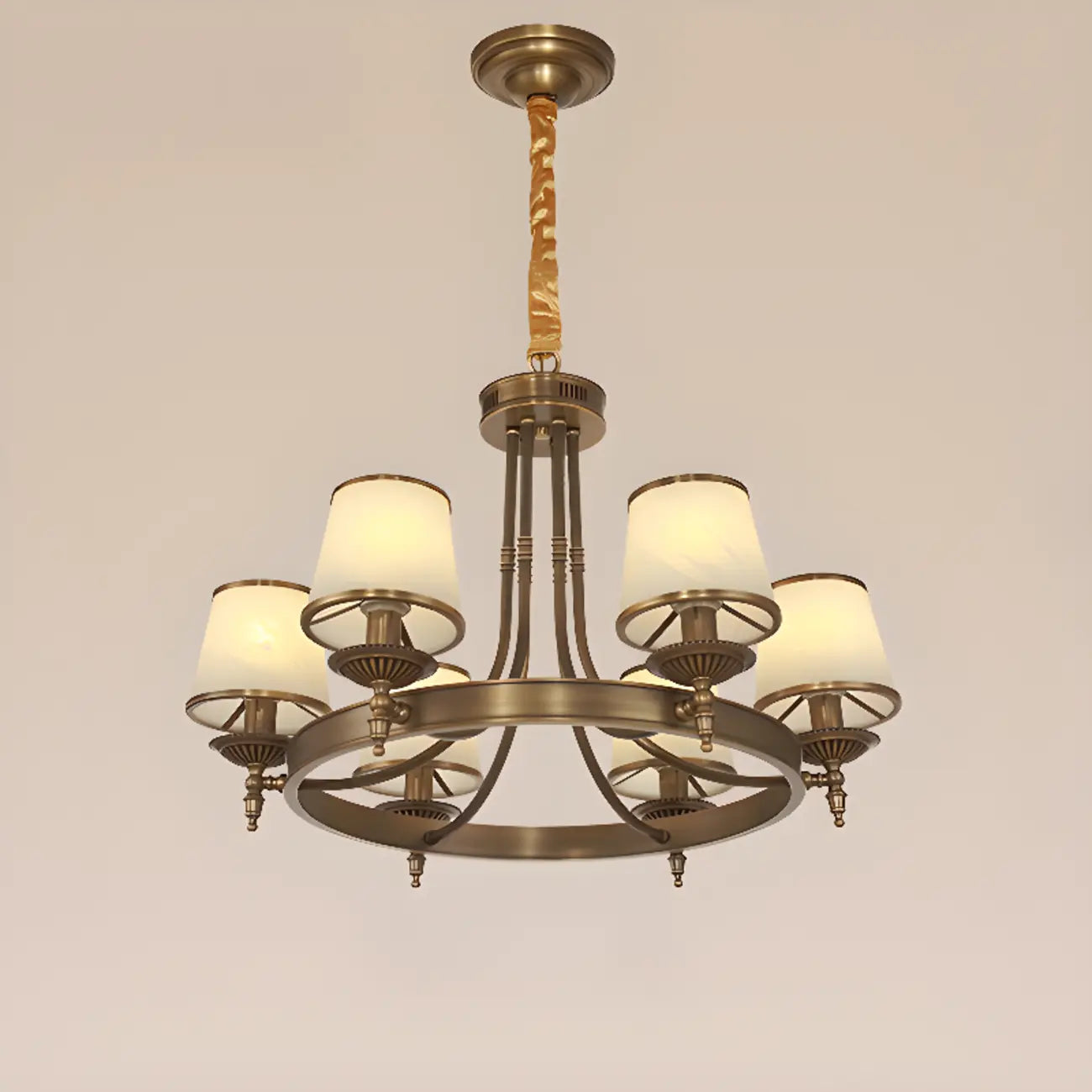 Lustre vintage en métal réglable avec abat-jour