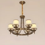 Lustre vintage en métal réglable avec abat-jour