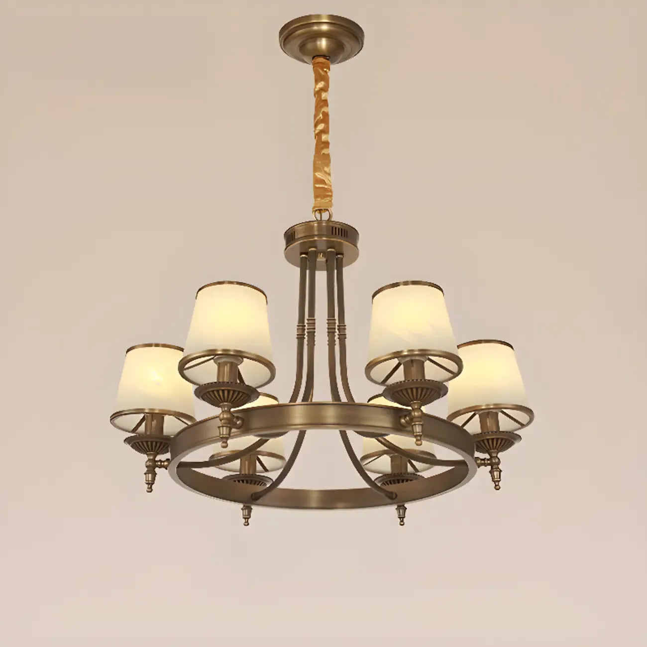 Lustre vintage en métal réglable avec abat-jour
