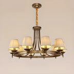 Lustre vintage en métal réglable avec abat-jour