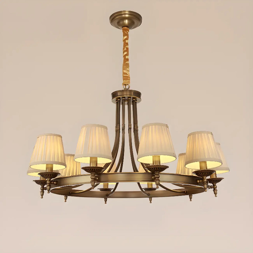 Lustre vintage en métal réglable avec abat-jour