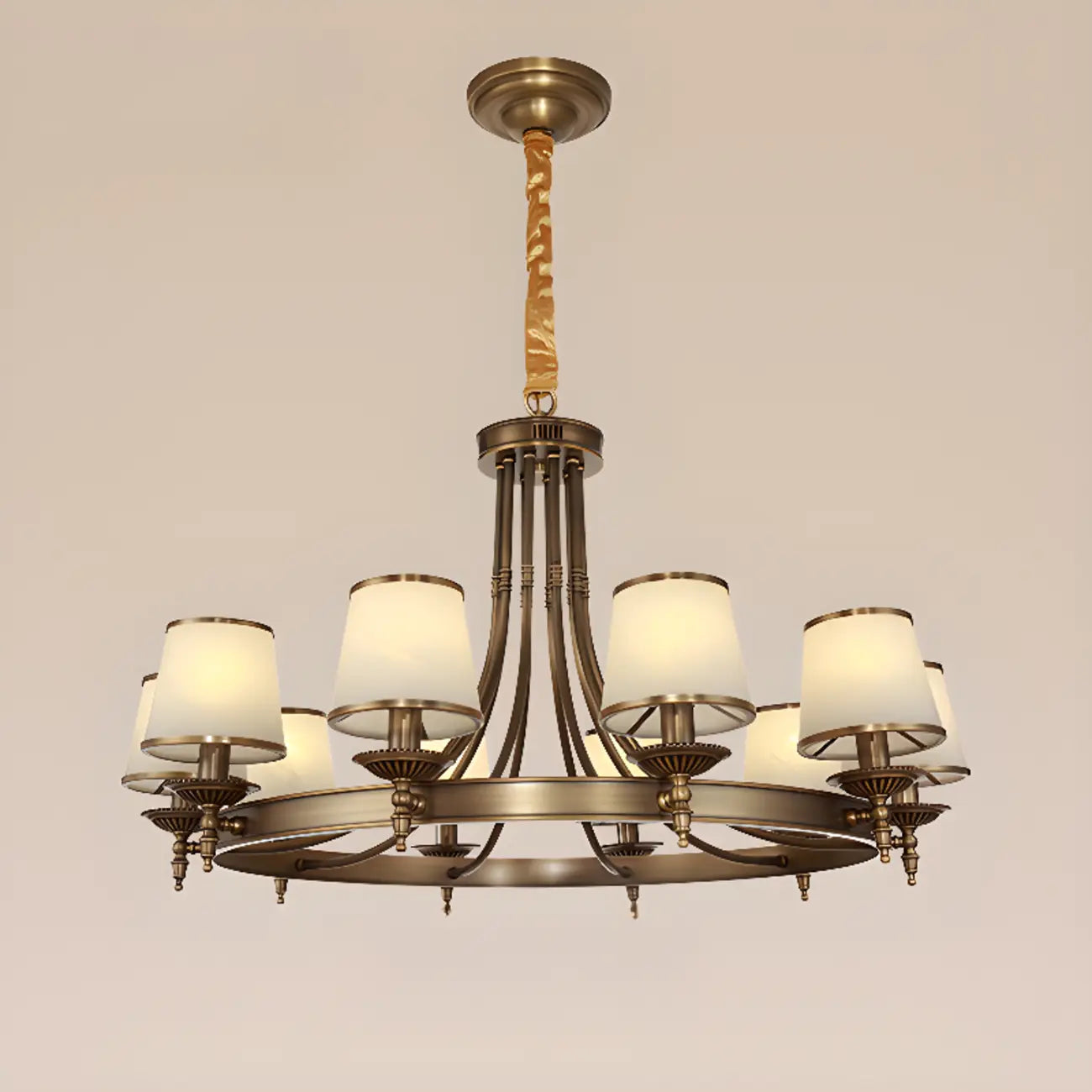 Lustre vintage en métal réglable avec abat-jour