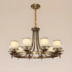 Lustre vintage en métal réglable avec abat-jour