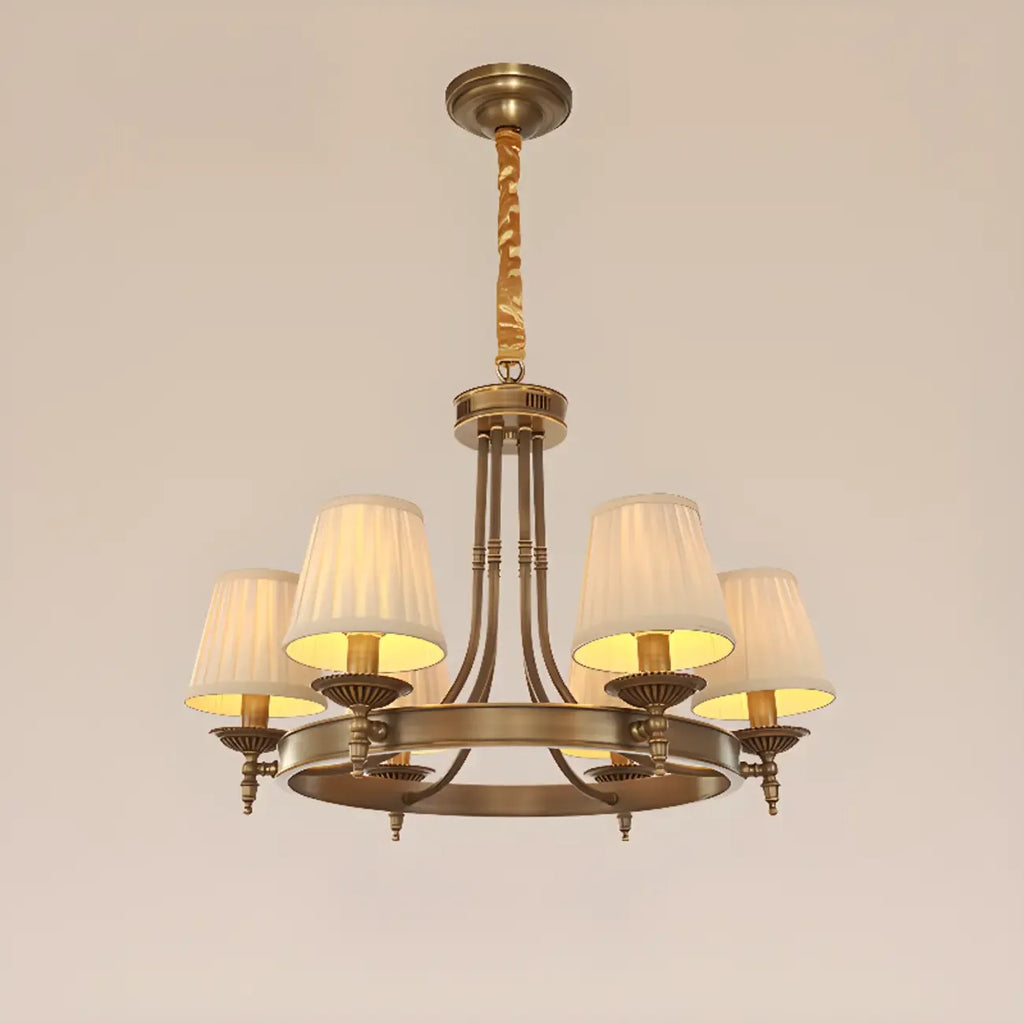 Lustre vintage en métal réglable avec abat-jour