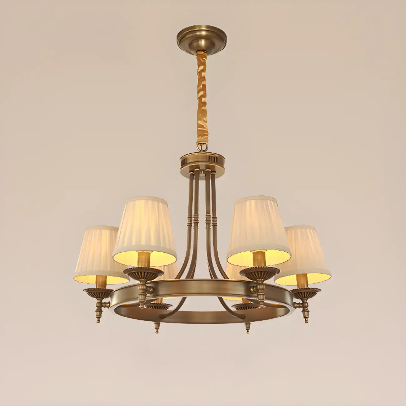 Lustre vintage en métal réglable avec abat-jour