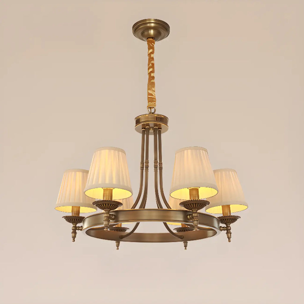 Lustre vintage en métal réglable avec abat-jour