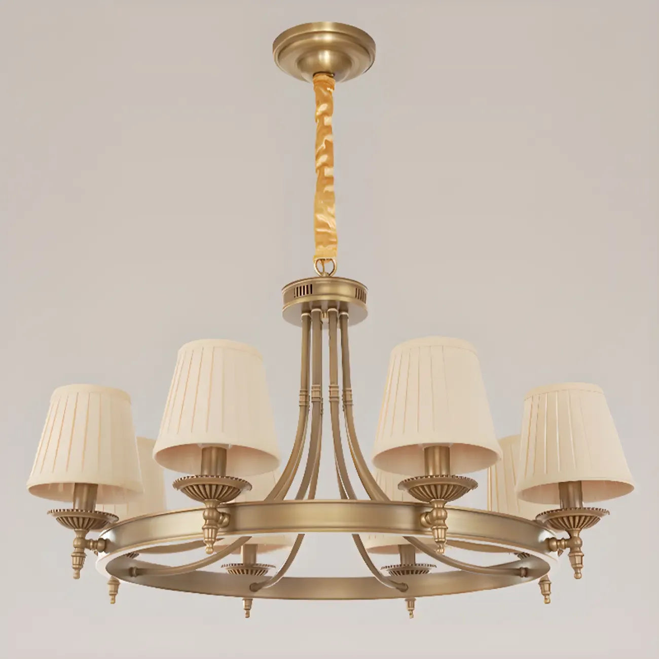Lustre vintage en métal réglable avec abat-jour