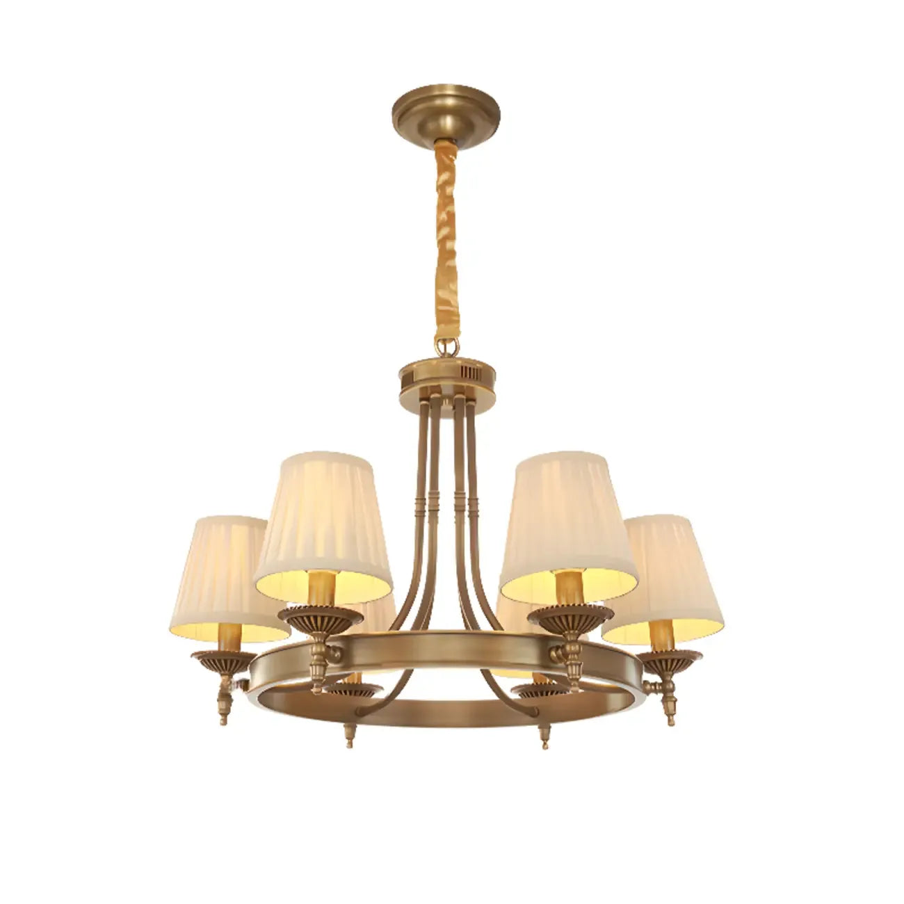 Lustre vintage en métal réglable avec abat-jour
