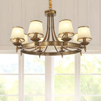 Lustre vintage en métal réglable avec abat-jour