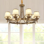 Lustre vintage en métal réglable avec abat-jour