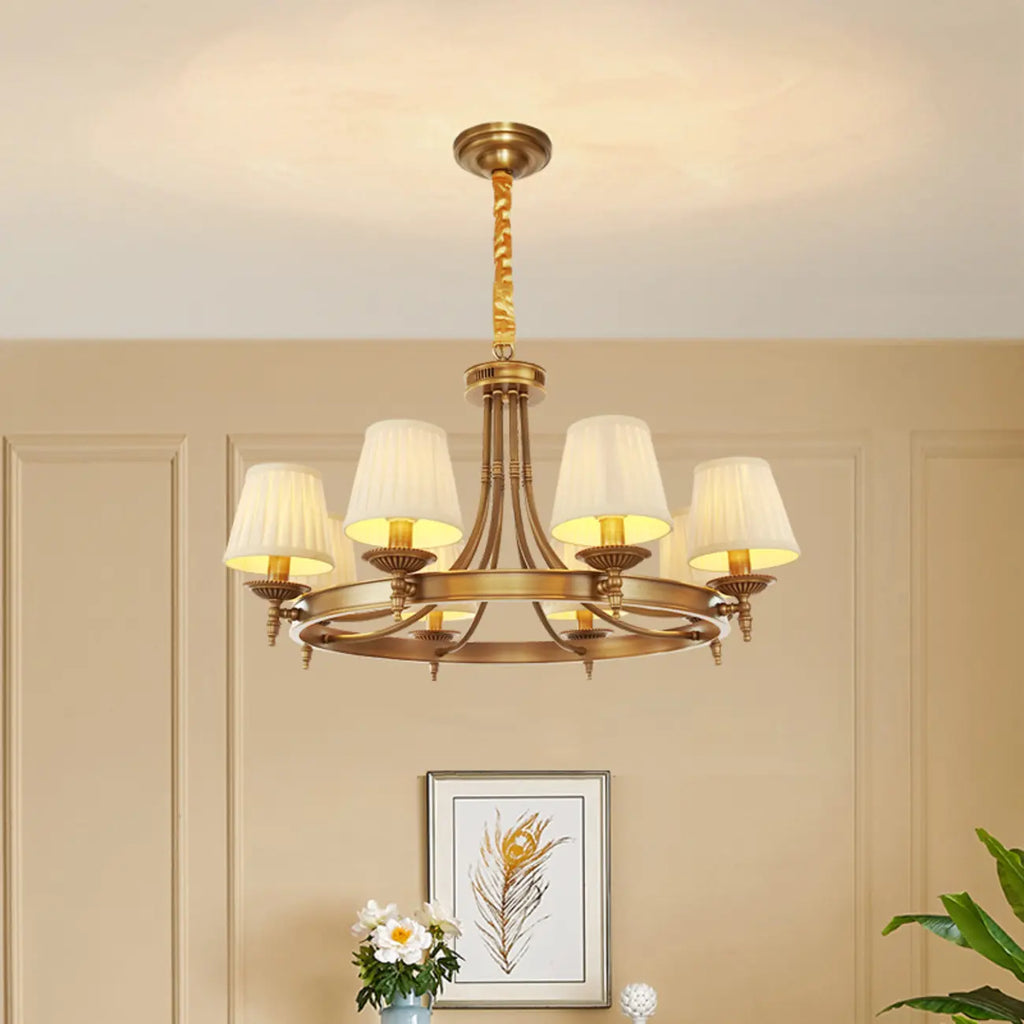Lustre vintage en métal réglable avec abat-jour