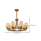 Lustre vintage en métal réglable avec abat-jour