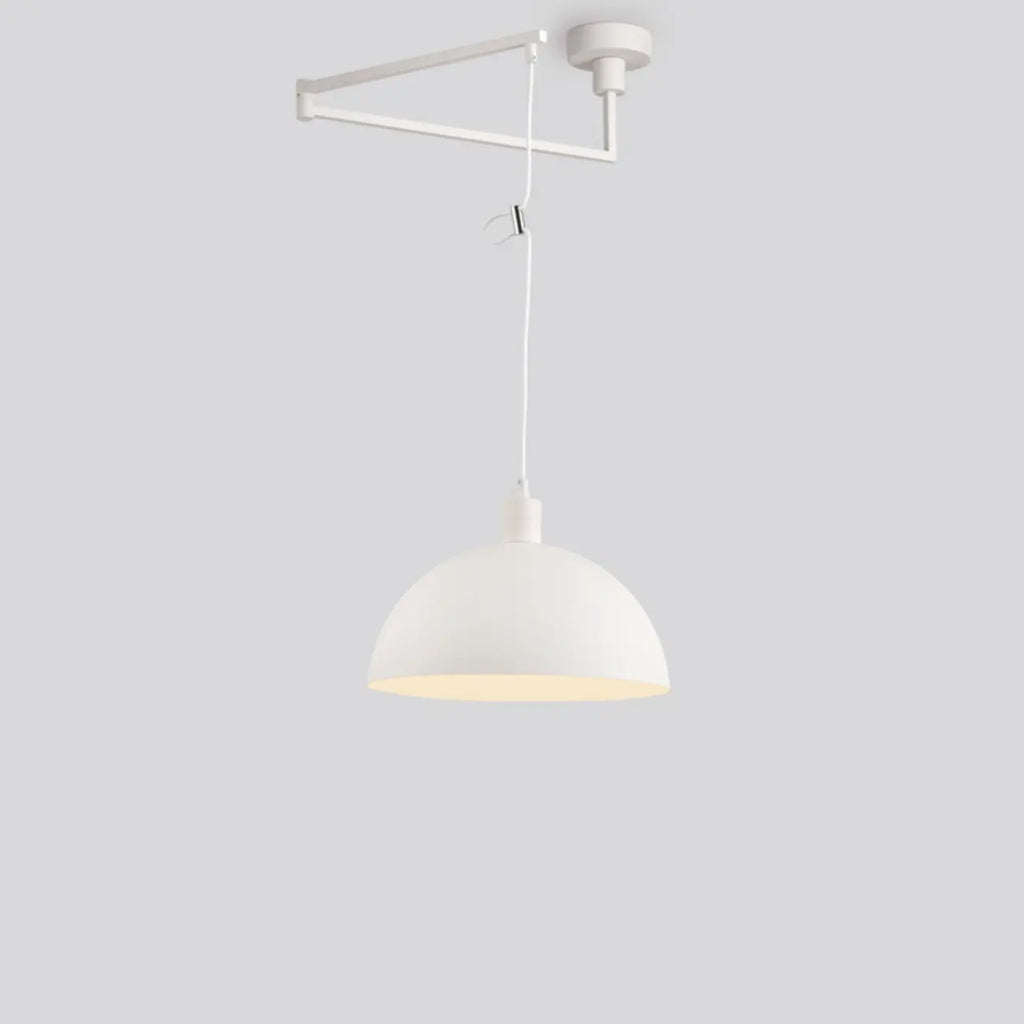 Lampada a sospensione da cucina a braccio orientabile con cupola cromata, da