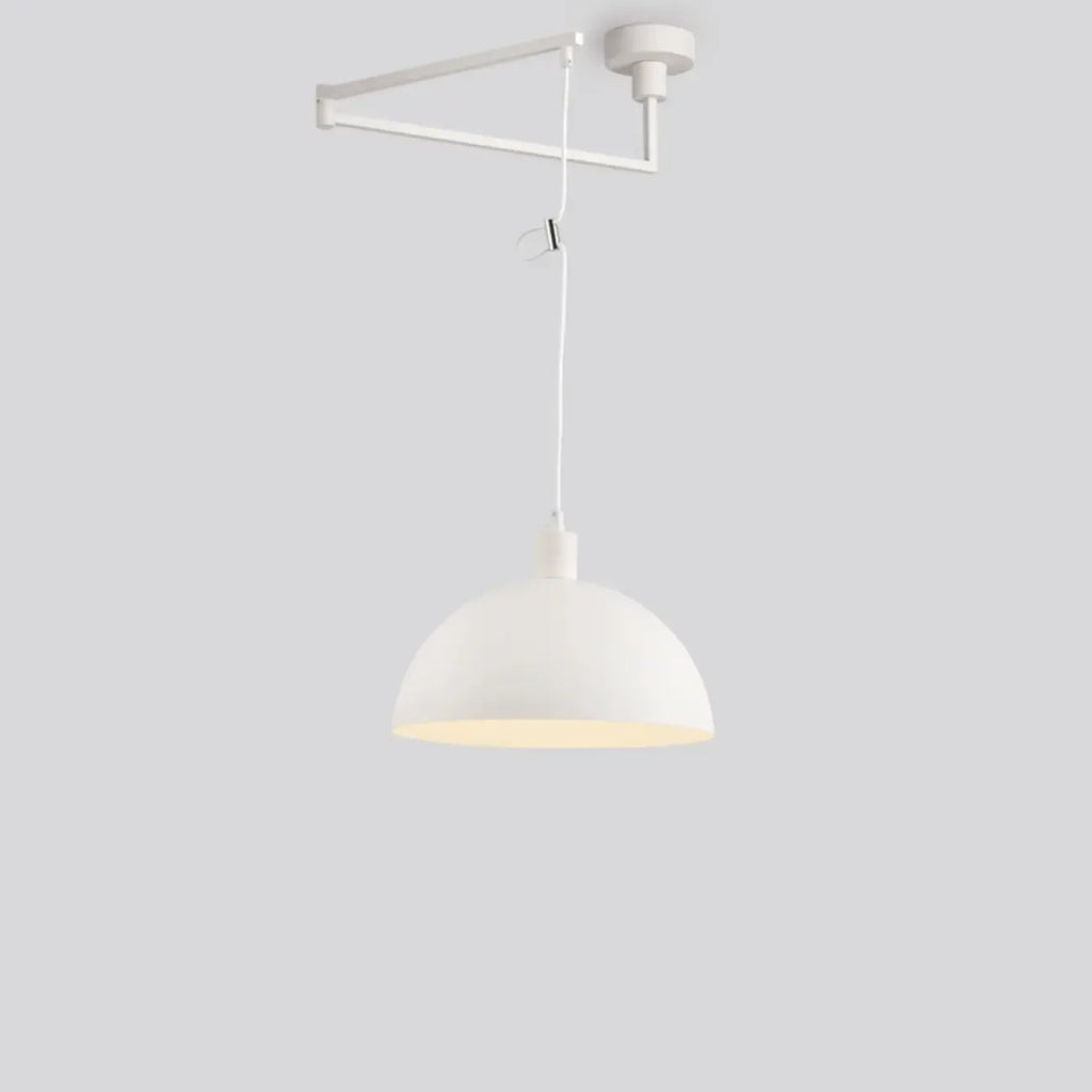 Lampada a sospensione da cucina a braccio orientabile con cupola cromata, da