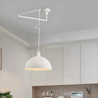 Lampada a sospensione da cucina a braccio orientabile con cupola cromata, da