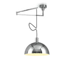 Lampada a sospensione da cucina a braccio orientabile con cupola cromata, da