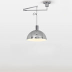 Lampada a sospensione da cucina a braccio orientabile con cupola cromata, da