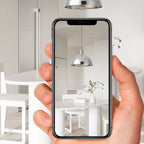 Lampada a sospensione da cucina a braccio orientabile con cupola cromata, da