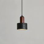 Suspension cylindrique en bois et pierre noire pour chambre