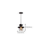 Suspension gothique en fer noir avec cage lumineuse