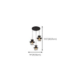 Suspension gothique en fer noir avec cage lumineuse