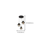 Suspension gothique en fer noir avec cage lumineuse