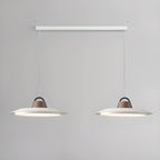 Suspension LED dimmable en métal blanc style grange et noyer