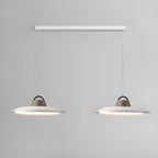 Suspension LED dimmable en métal blanc style grange et noyer