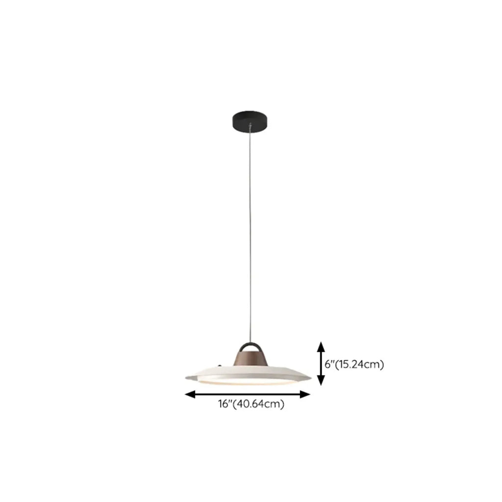 Suspension LED dimmable en métal blanc style grange et noyer