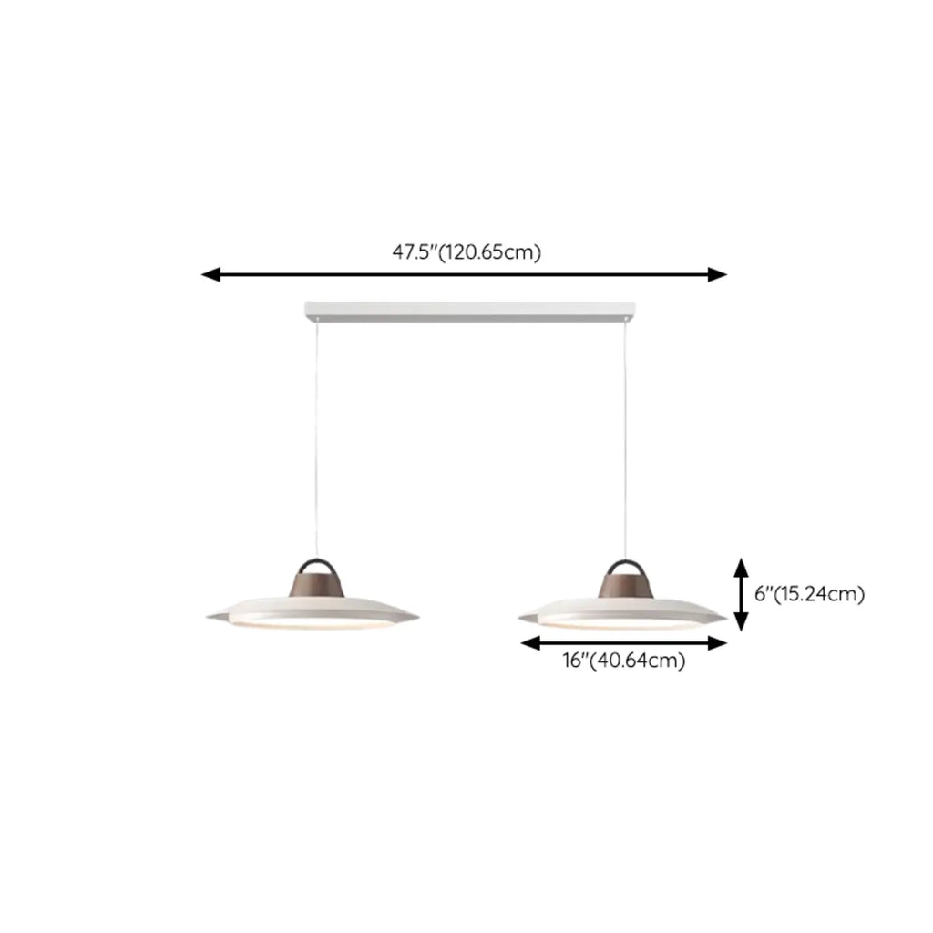 Suspension LED dimmable en métal blanc style grange et noyer