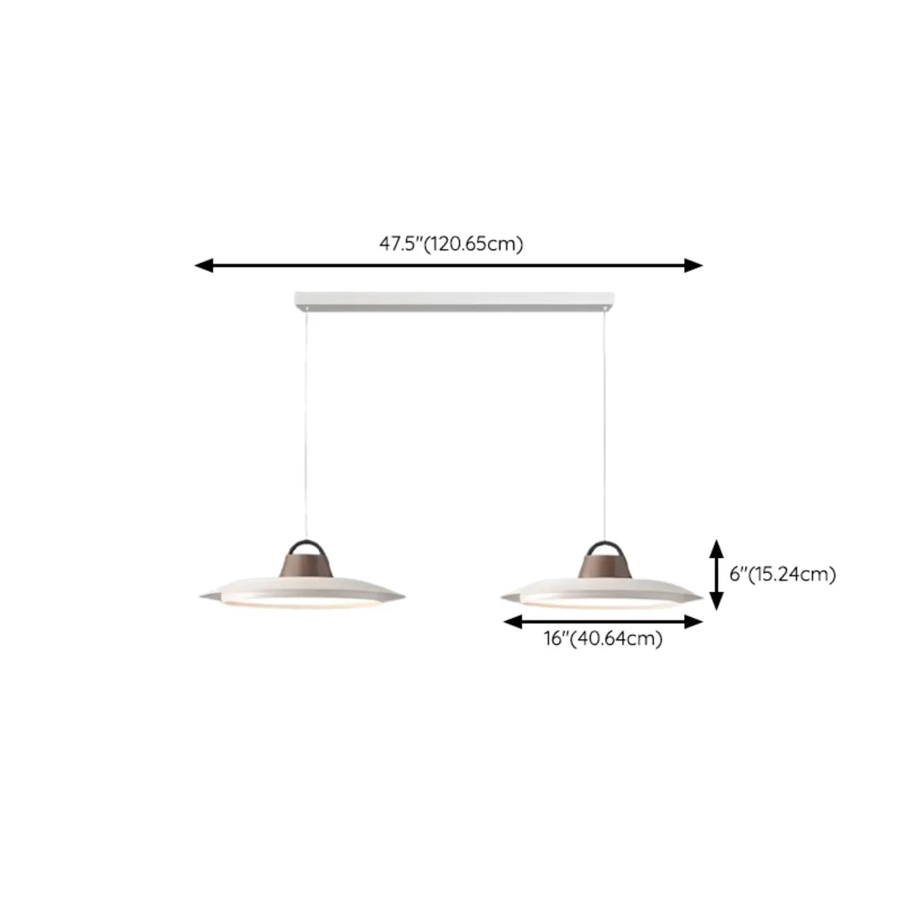 Suspension LED dimmable en métal blanc style grange et noyer