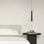 Lampada a sospensione a LED da camera da letto geometrica in pietra nera Art Déco