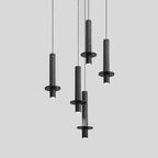 Lampada a sospensione a LED da camera da letto geometrica in pietra nera Art Déco
