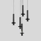 Lampada a sospensione a LED da camera da letto geometrica in pietra nera Art Déco