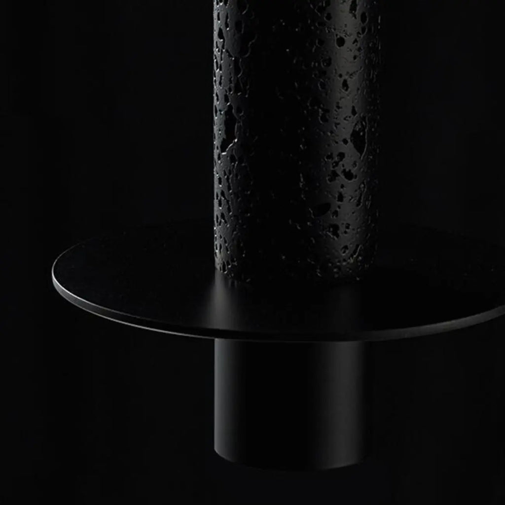 Lampada a sospensione a LED da camera da letto geometrica in pietra nera Art Déco