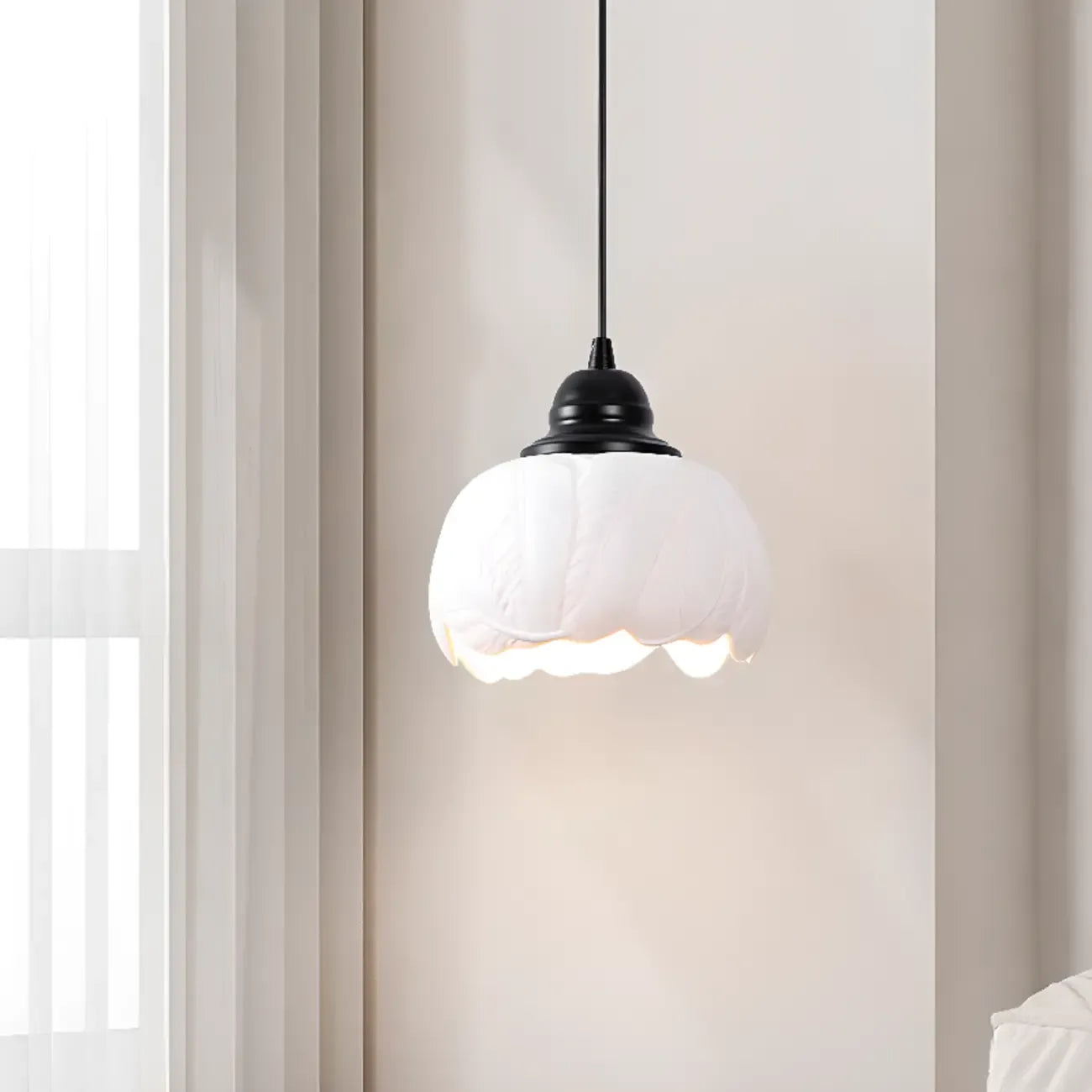 Suspension moderne en céramique blanche, hauteur réglable, pour la cuisine