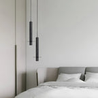 Lampada a sospensione a LED da camera da letto geometrica in pietra nera Art Déco