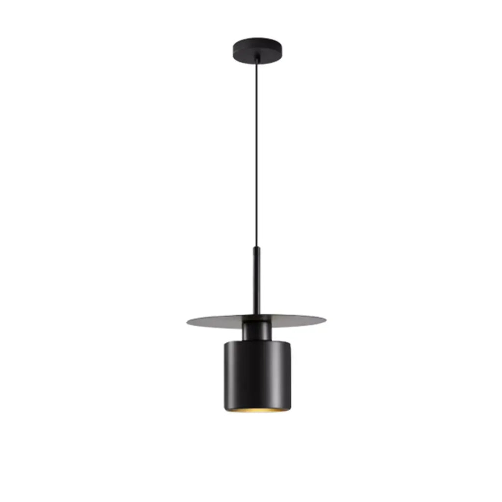 Suspension géométrique Art Déco en métal noir pour chambre à coucher