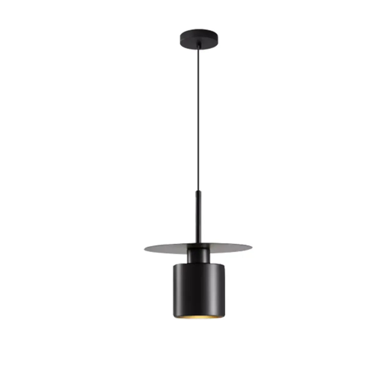Suspension géométrique Art Déco en métal noir pour chambre à coucher